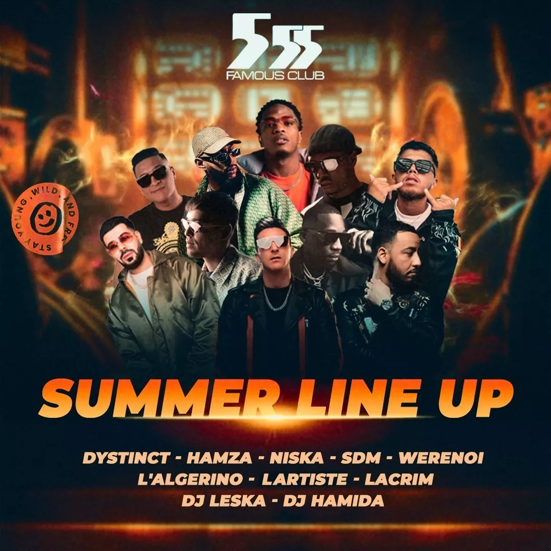 Summer line up 555 famous club